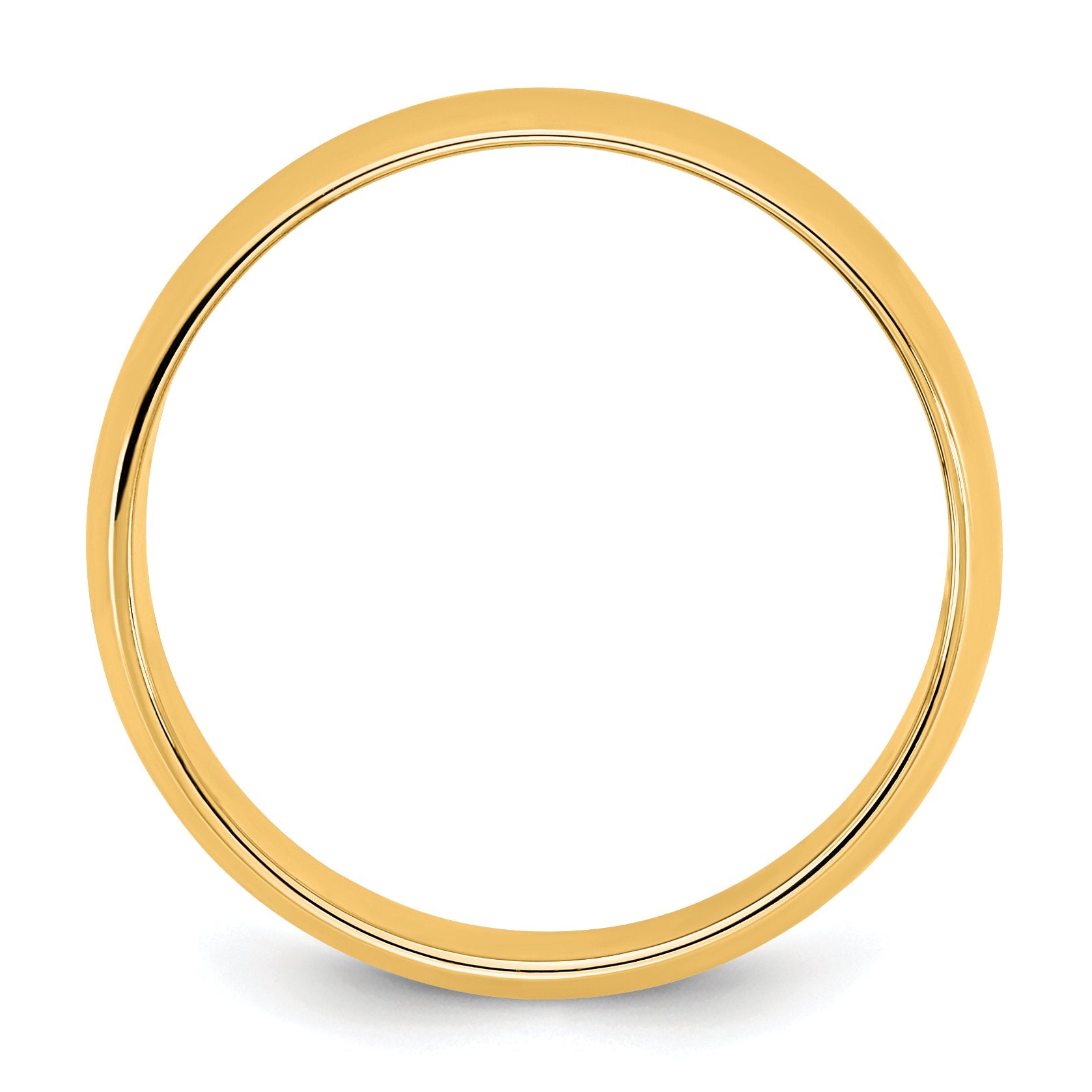 10K Yellow Gold 10Ky 6.5mm Lightweight Half Round Band Size 11.5