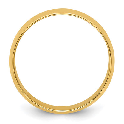 14K Yellow Gold 7mm Lightweight Half Round Wedding Band Size 10.5