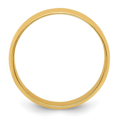 14k Yellow Gold 7mm Lightweight Half Round Wedding Band Ring