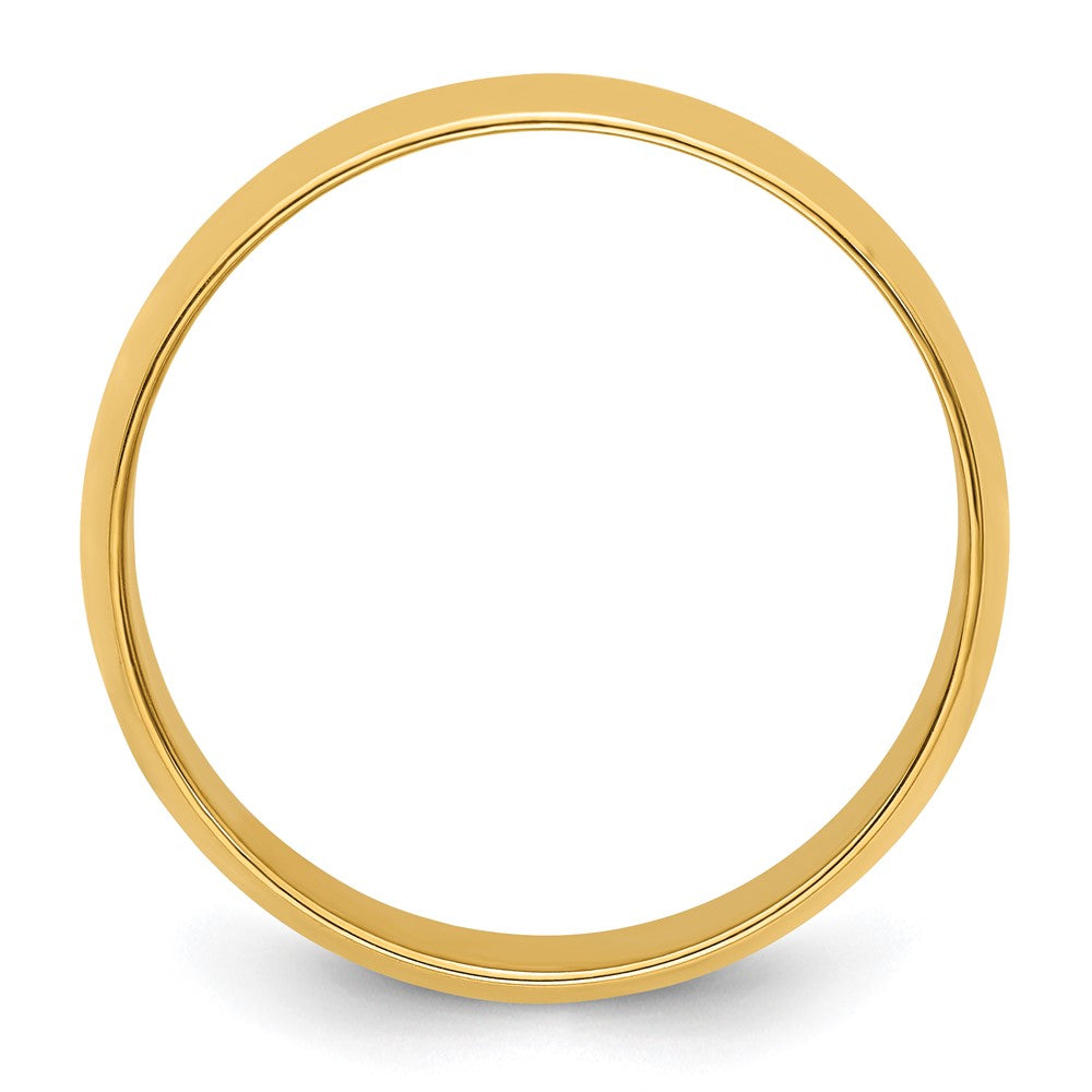 18k Yellow Gold 7mm Lightweight Half Round Wedding Band Ring