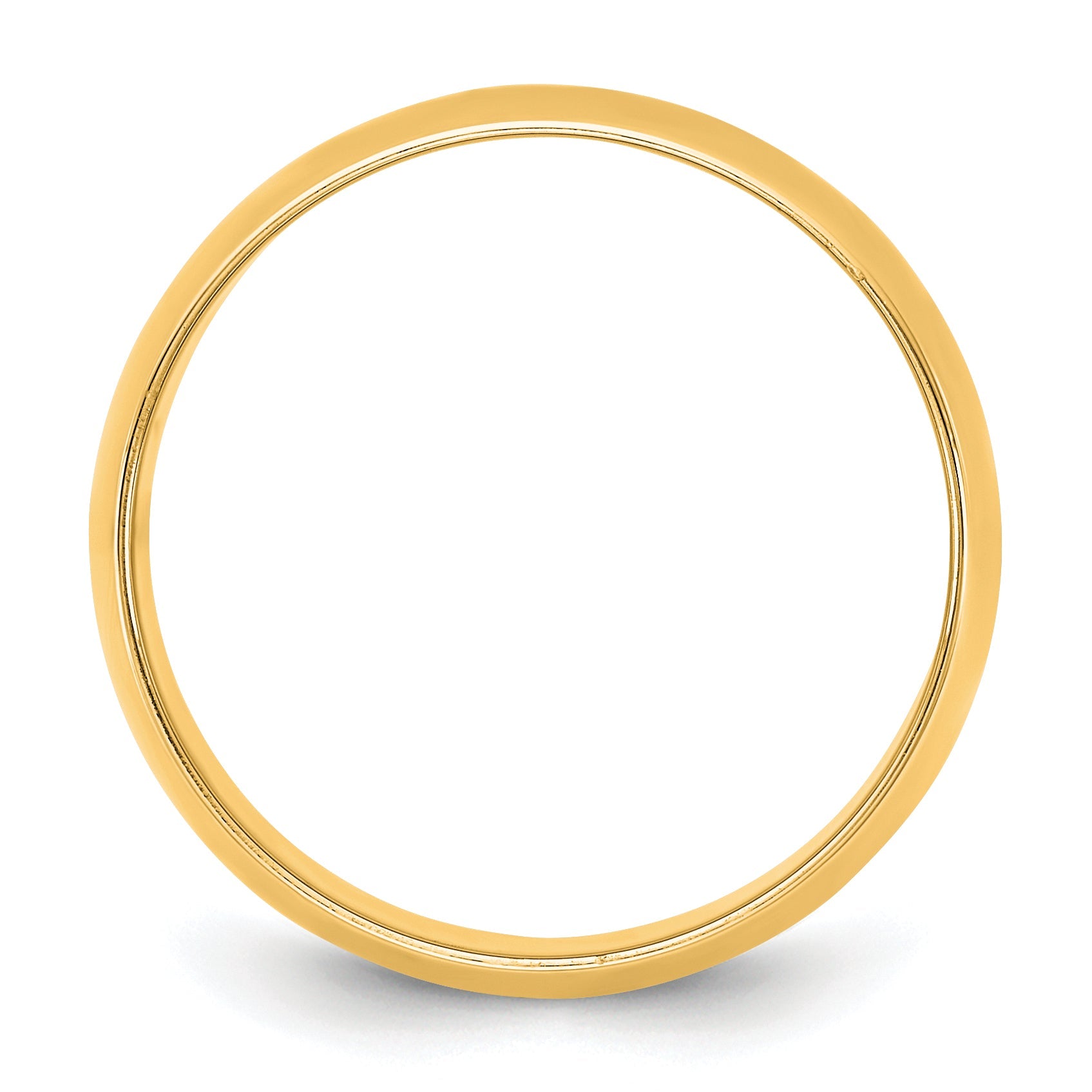 10K Yellow Gold 10Ky 7.5mm Lightweight Half Round Band Size 6.5