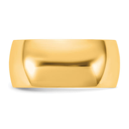 14K Yellow Gold 8.5mm Lightweight Half Round Band