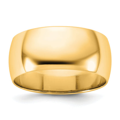 10K Yellow Gold 10Ky 8.5mm Lightweight Half Round Band Size 4