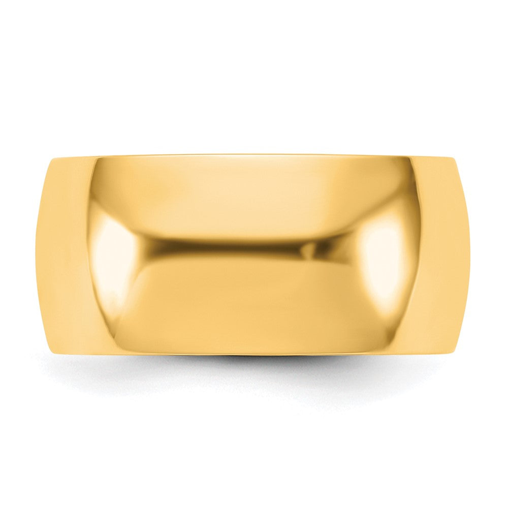 10K Yellow Gold 10Ky 9mm Lightweight Half Round Band Size 6.5