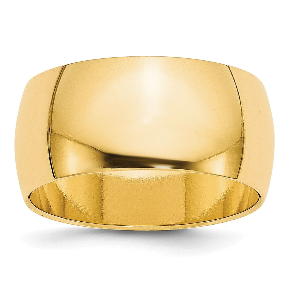 10K Yellow Gold 10Ky 9mm Lightweight Half Round Band Size 14