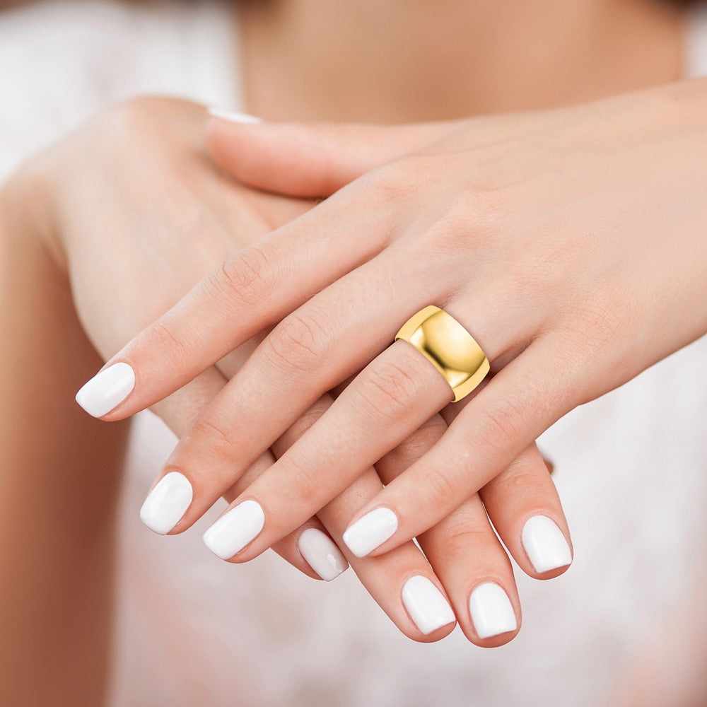 14K Yellow Gold 10mm Lightweight Half Round Band