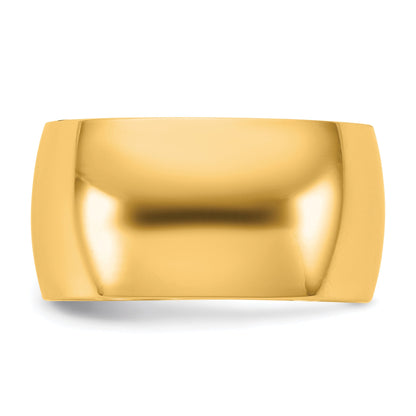 10K Yellow Gold 10Ky 10mm Lightweight Half Round Band Size 8.5