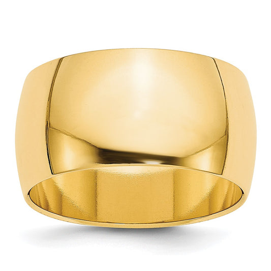14K Yellow Gold 10mm Lightweight Half Round Band