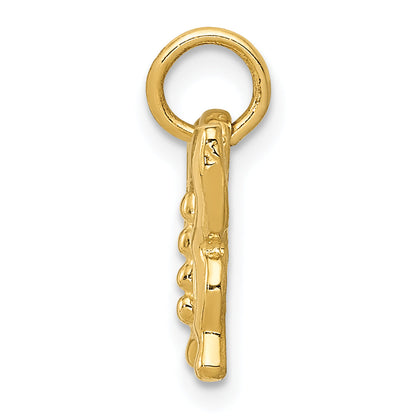 14K Yellow Gold Solid Polished Butterfly Charm