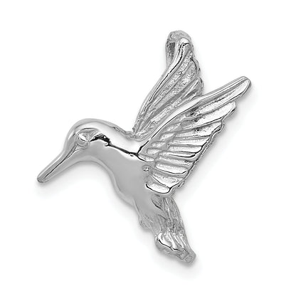14K White Gold Polished Open-Backed Hummingbird Chain Slide