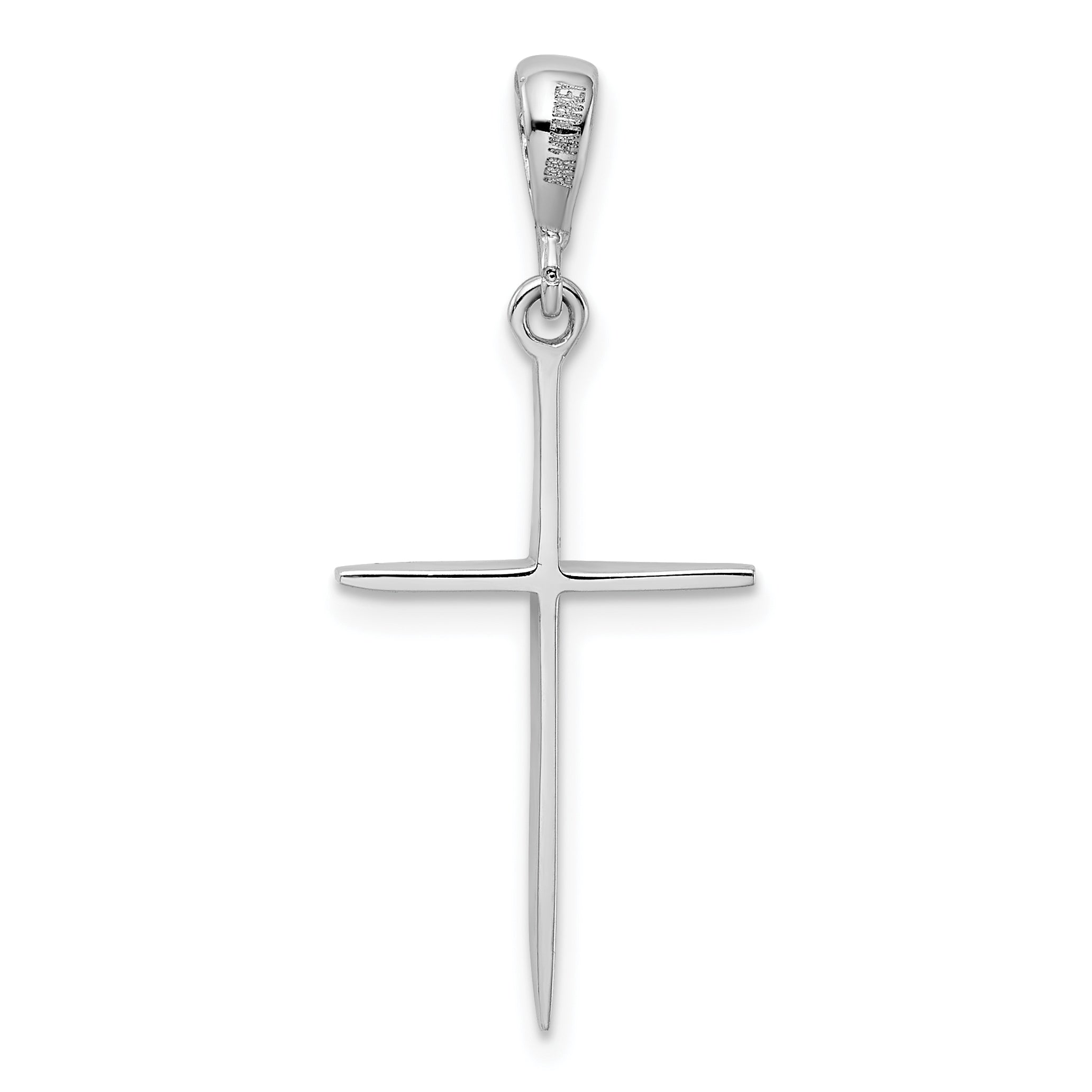 14K White Gold Cross Pendant