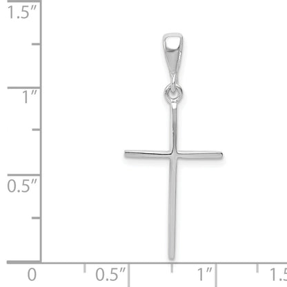 14K White Gold Cross Pendant