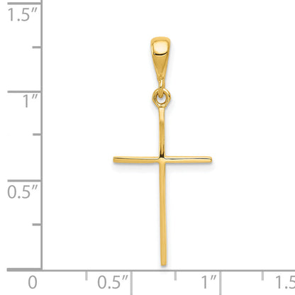 14K Yellow Gold Polished Cross Pendant