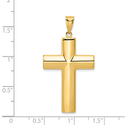 14K Yellow Gold Hollow Cross Pendant