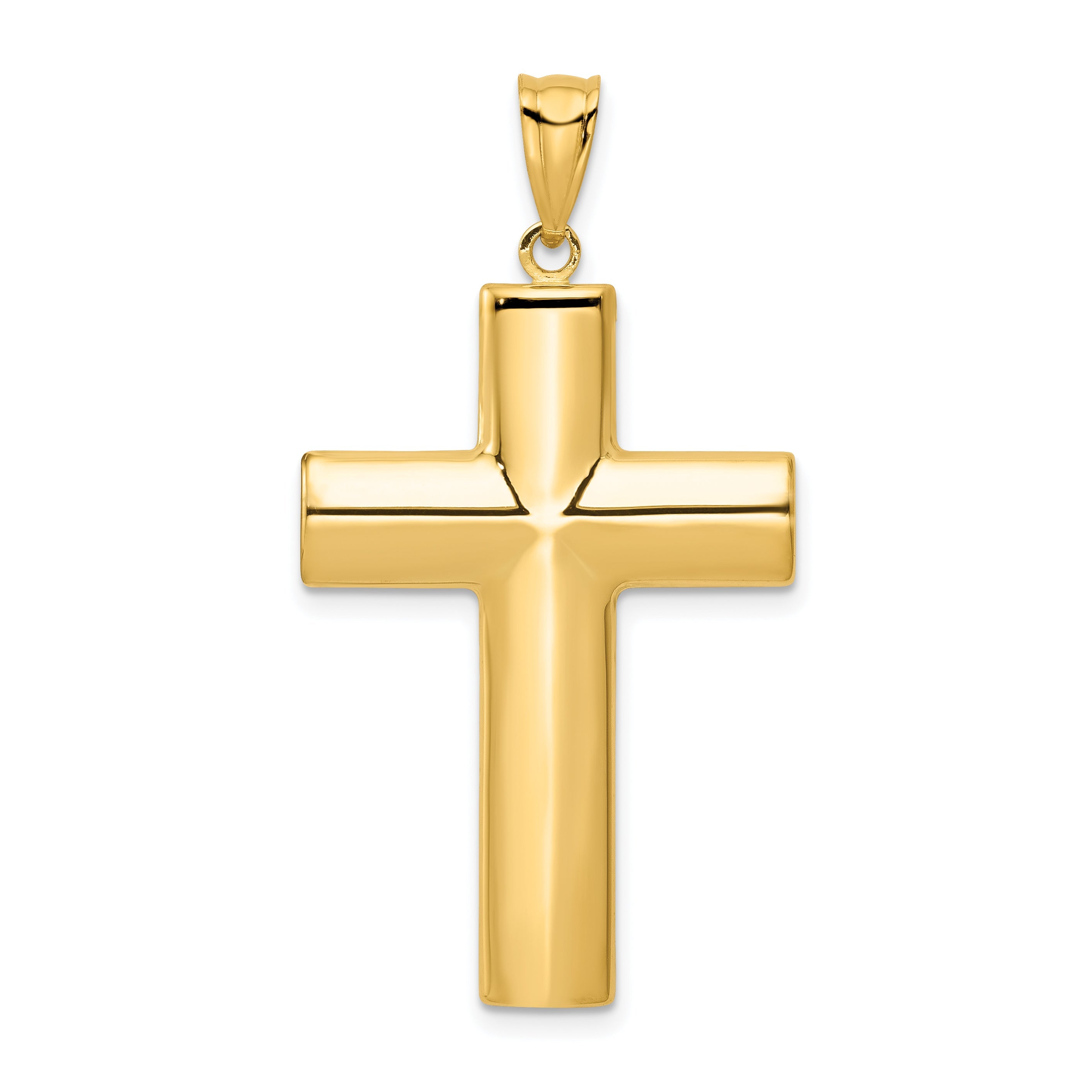 14K Yellow Gold Hollow Cross Pendant
