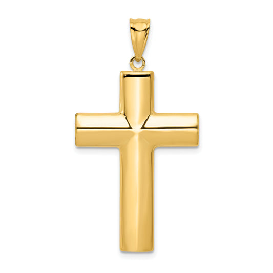 14K Yellow Gold Hollow Cross Pendant