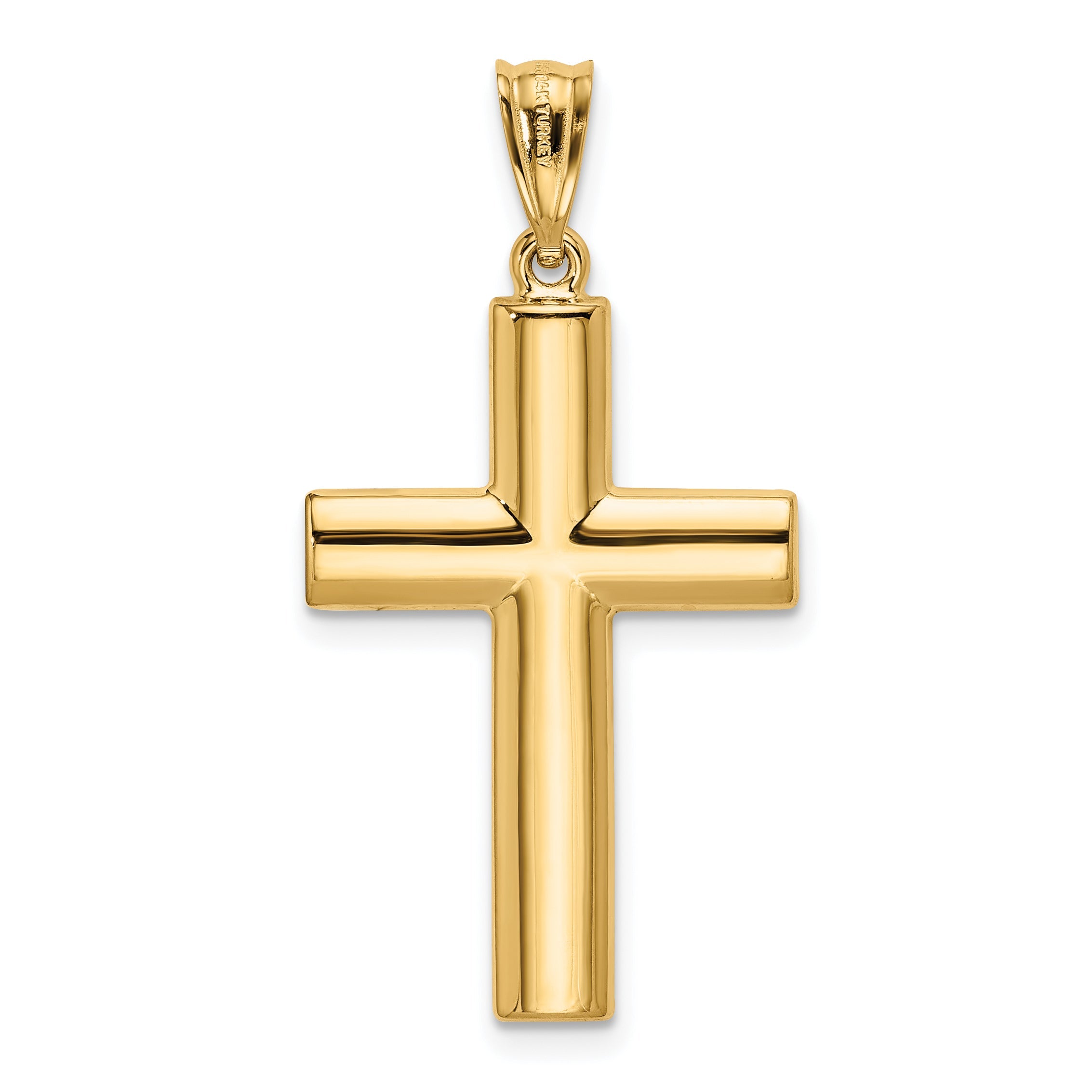 14K Yellow Gold Hollow Cross Pendant
