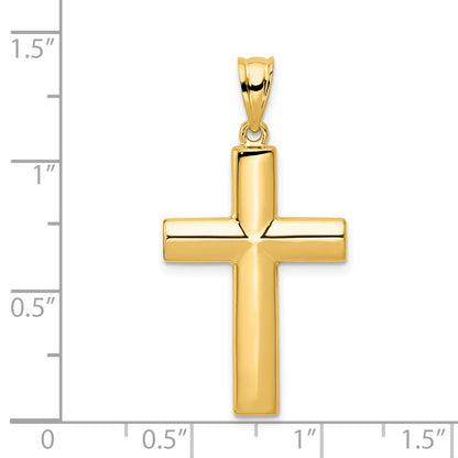 14K Yellow Gold Hollow Cross Pendant