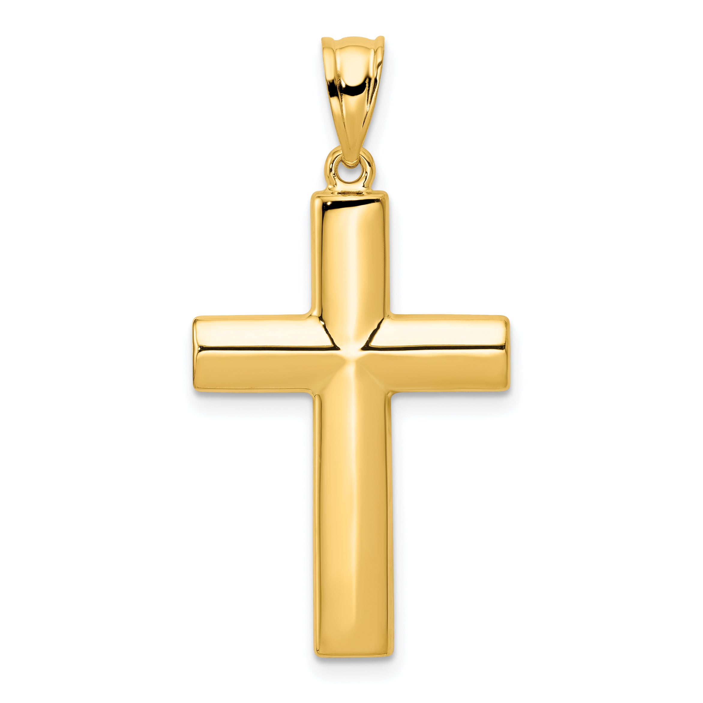 14K Yellow Gold Hollow Cross Pendant