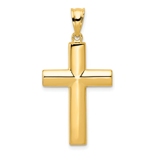 14K Yellow Gold Hollow Cross Pendant