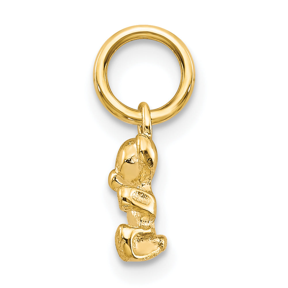 14K Yellow Gold Polished Teddy Bear Charm