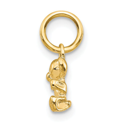 14K Yellow Gold Polished Teddy Bear Charm