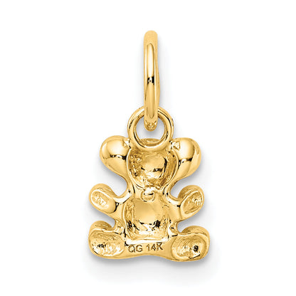 14K Yellow Gold Polished Teddy Bear Charm