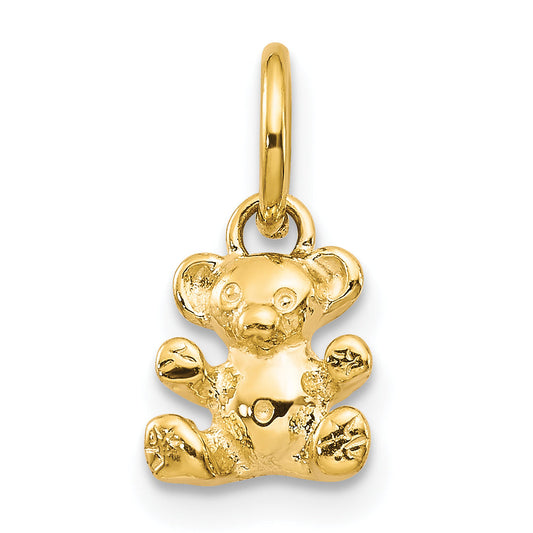 14K Yellow Gold Polished Teddy Bear Charm