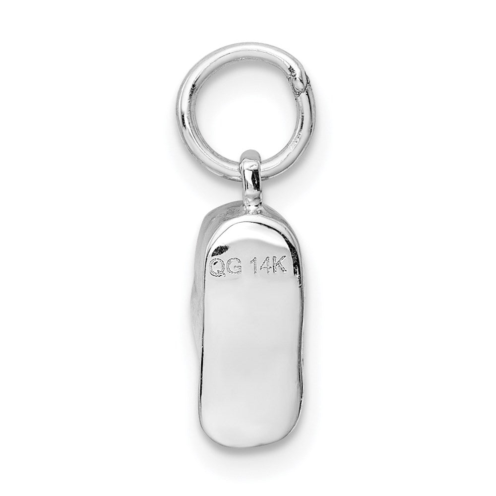 14K White Gold 3D Baby Shoe Charm