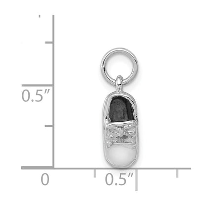 14K White Gold 3D Baby Shoe Charm