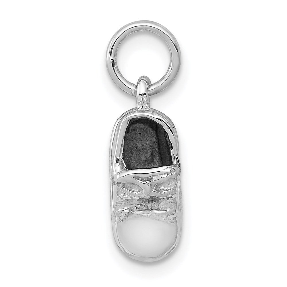 14K White Gold 3D Baby Shoe Charm