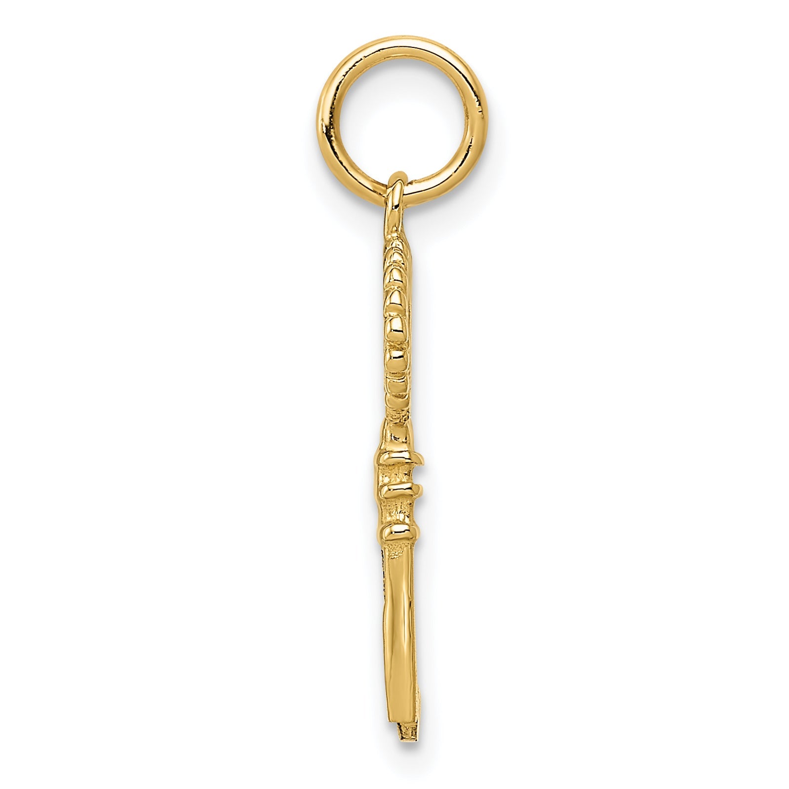 14K Yellow Gold Polished Key Charm