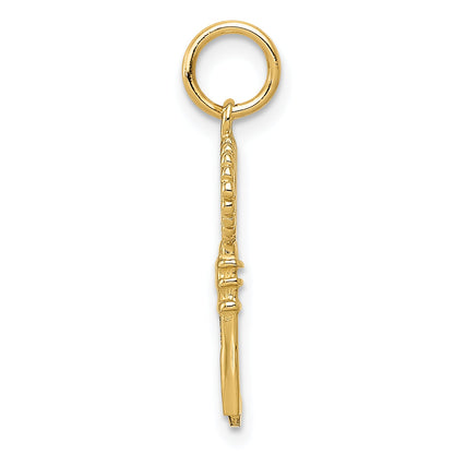 14K Yellow Gold Polished Key Charm