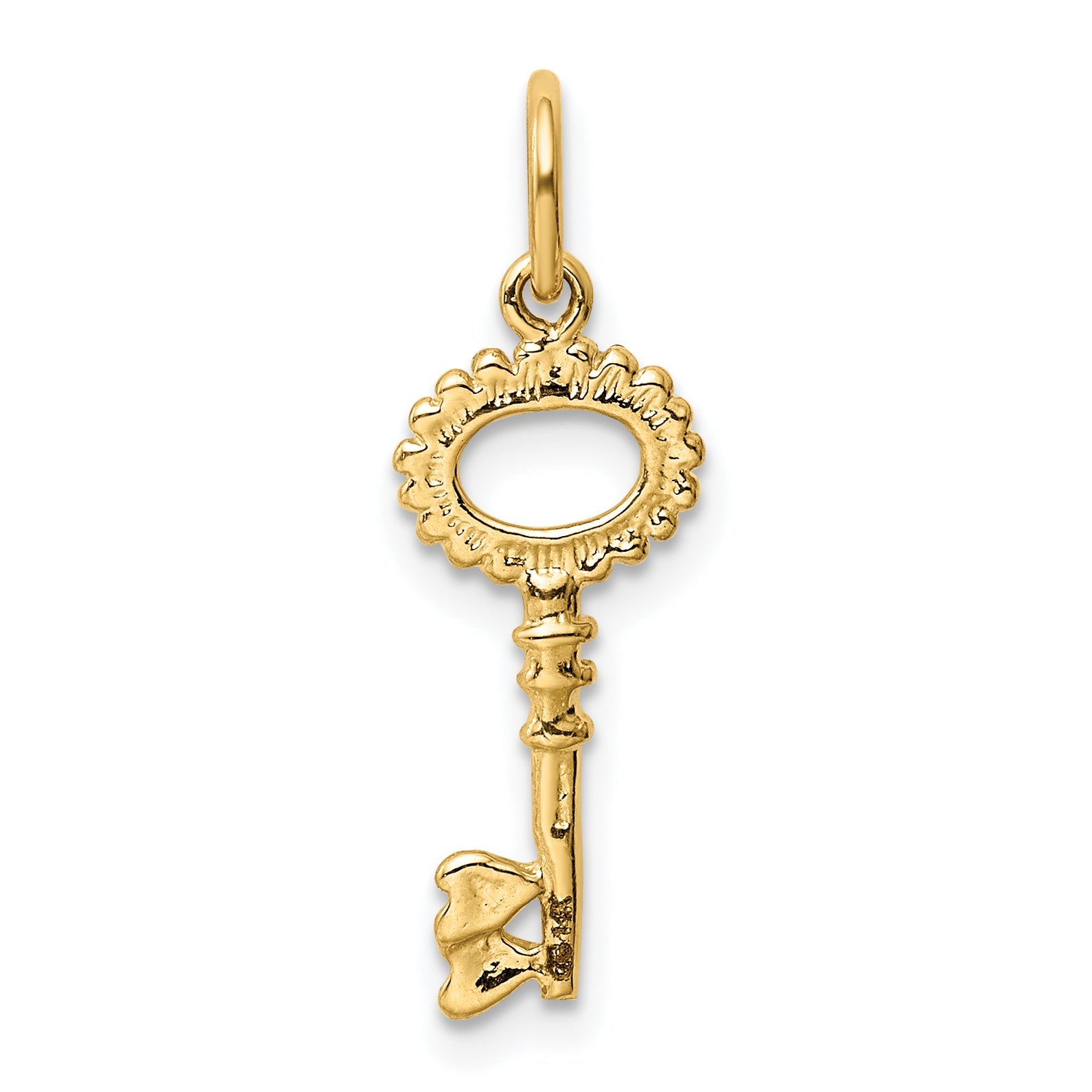14K Yellow Gold Polished Key Charm