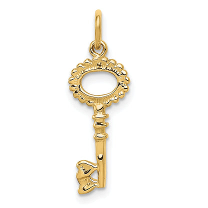14K Yellow Gold Polished Key Charm