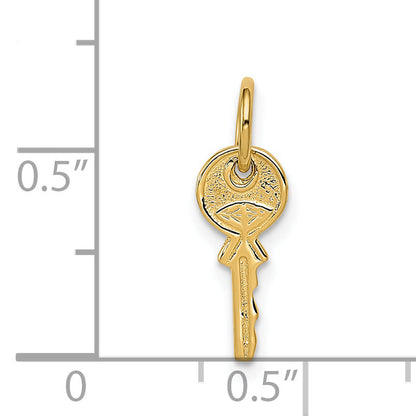 14K Yellow Gold Polished 3D Rounded Top Key Charm