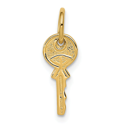 14K Yellow Gold Polished 3D Rounded Top Key Charm