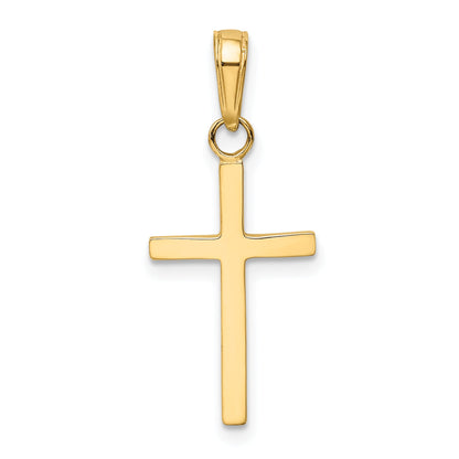 14K Yellow Gold Polished Cross Pendant