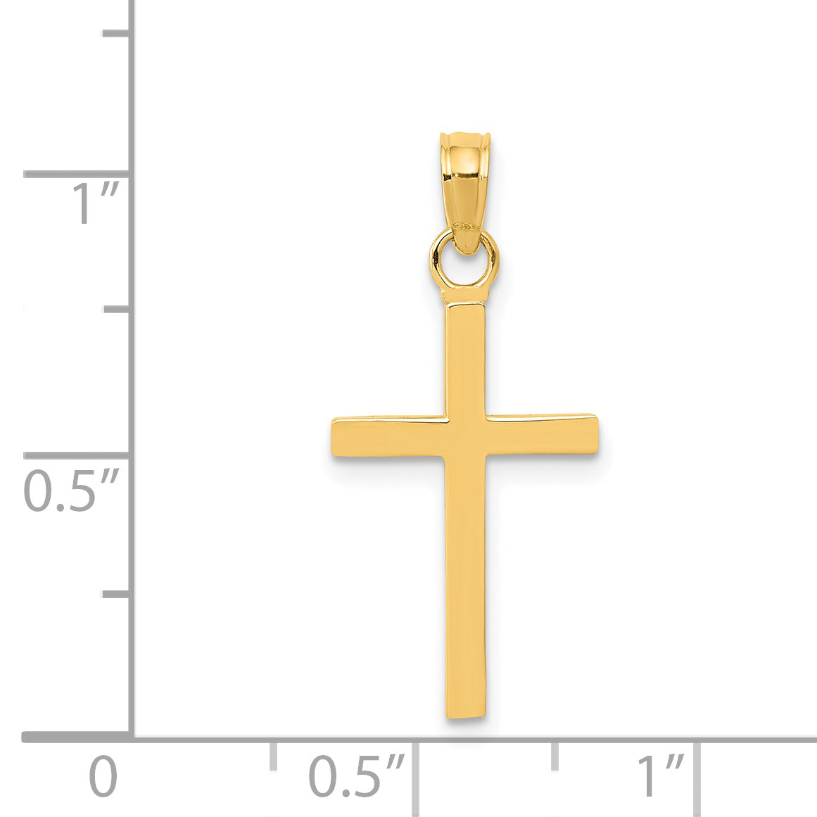 14K Yellow Gold Polished Cross Pendant
