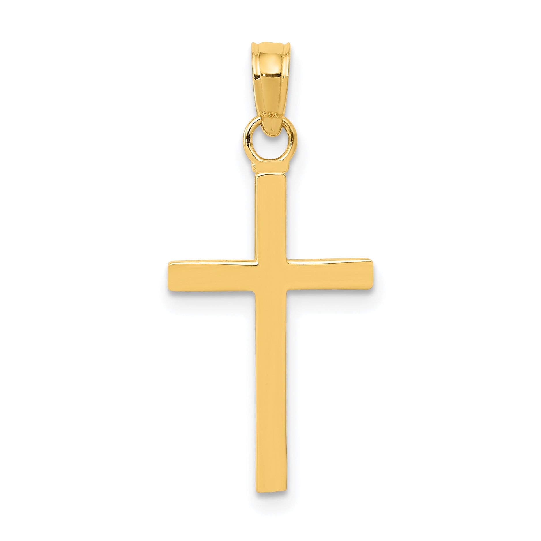 14K Yellow Gold Polished Cross Pendant
