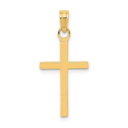 14K Yellow Gold Polished Cross Pendant