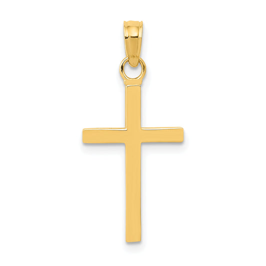 14K Yellow Gold Polished Cross Pendant