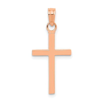 14K Rose Gold Polished Cross Pendant
