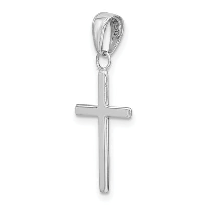 14K White Gold Polished Cross Pendant