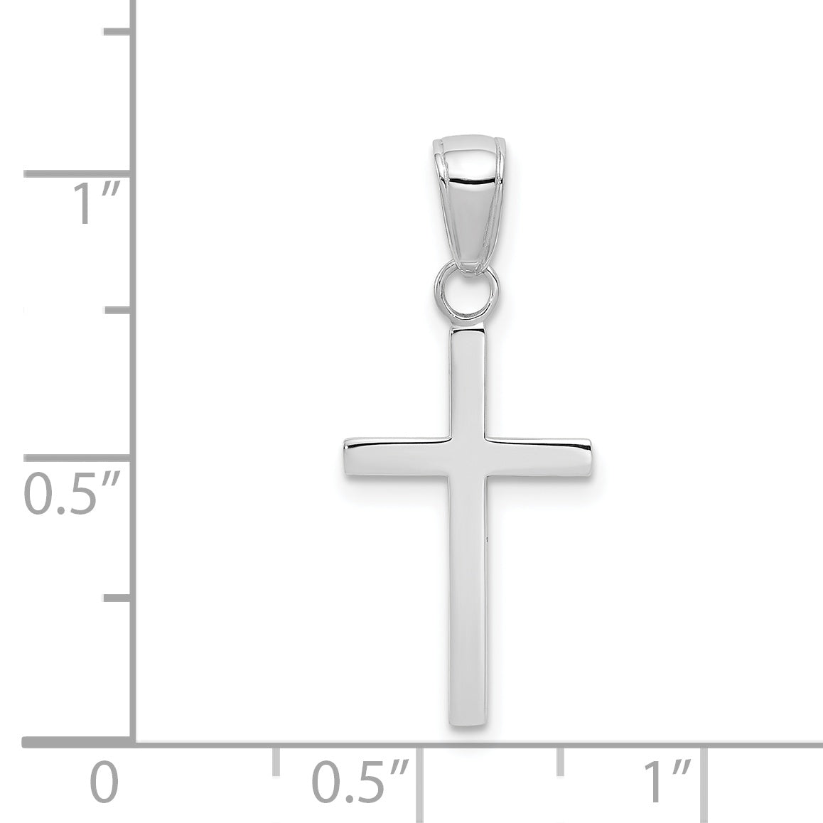 14K White Gold Polished Cross Pendant