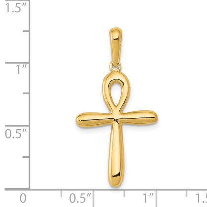14K Yellow Gold Ankh Cross Pendant