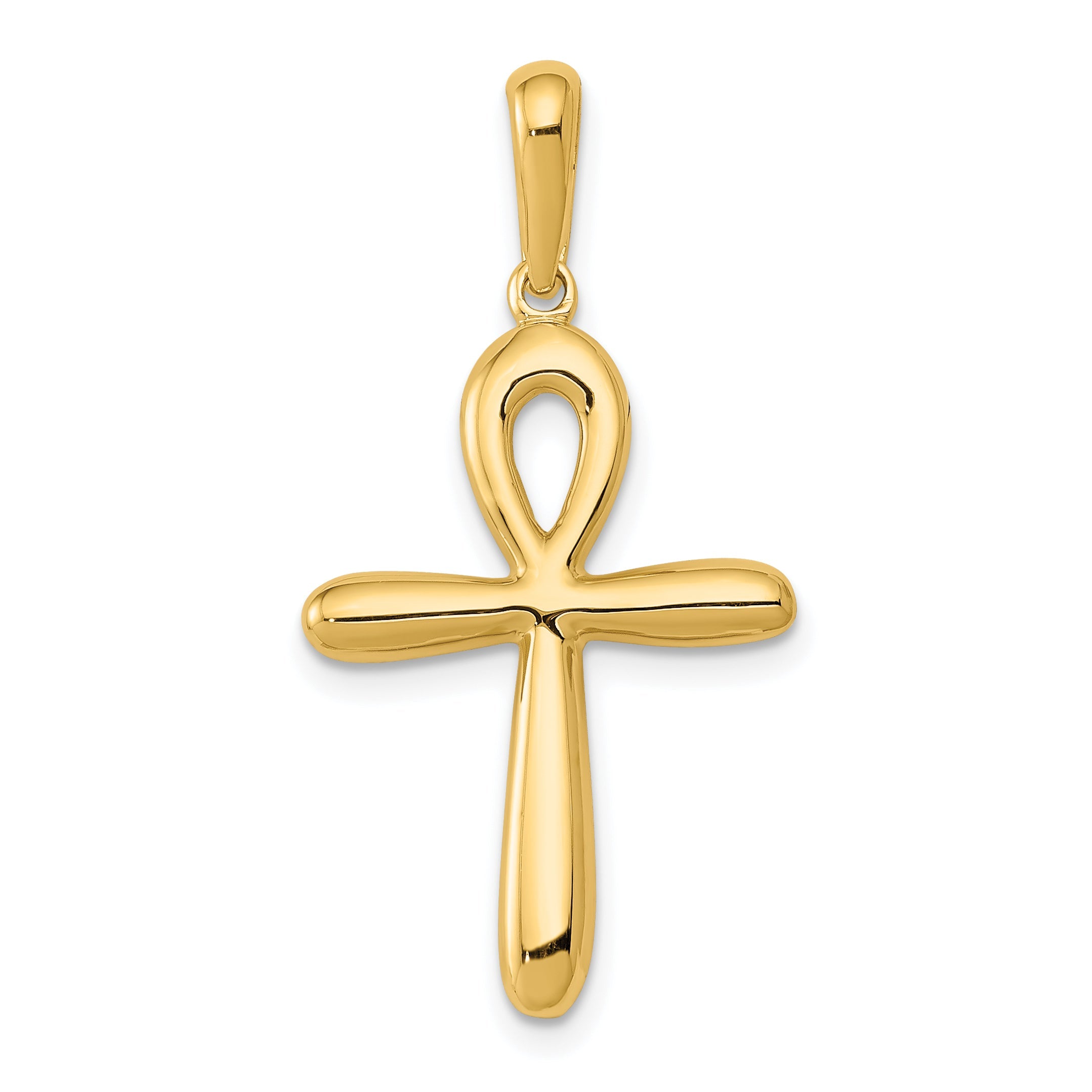 14K Yellow Gold Ankh Cross Pendant