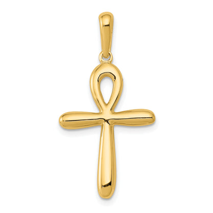 14K Yellow Gold Ankh Cross Pendant