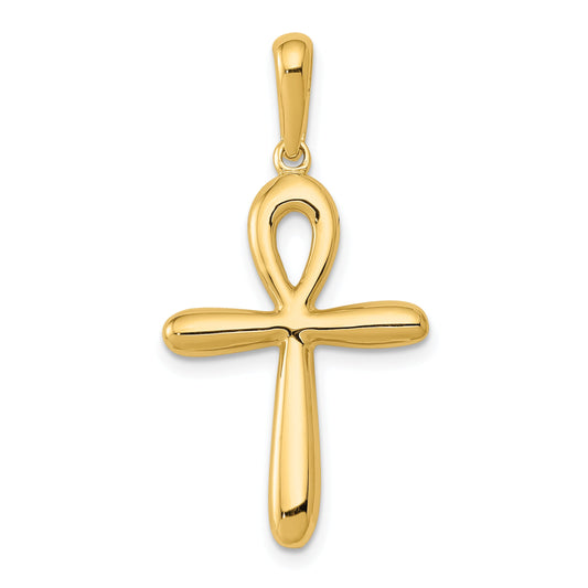 14K Yellow Gold Ankh Cross Pendant