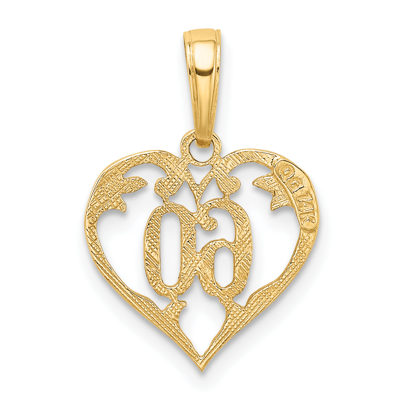 14K Yellow Gold 60 Heart Pendant